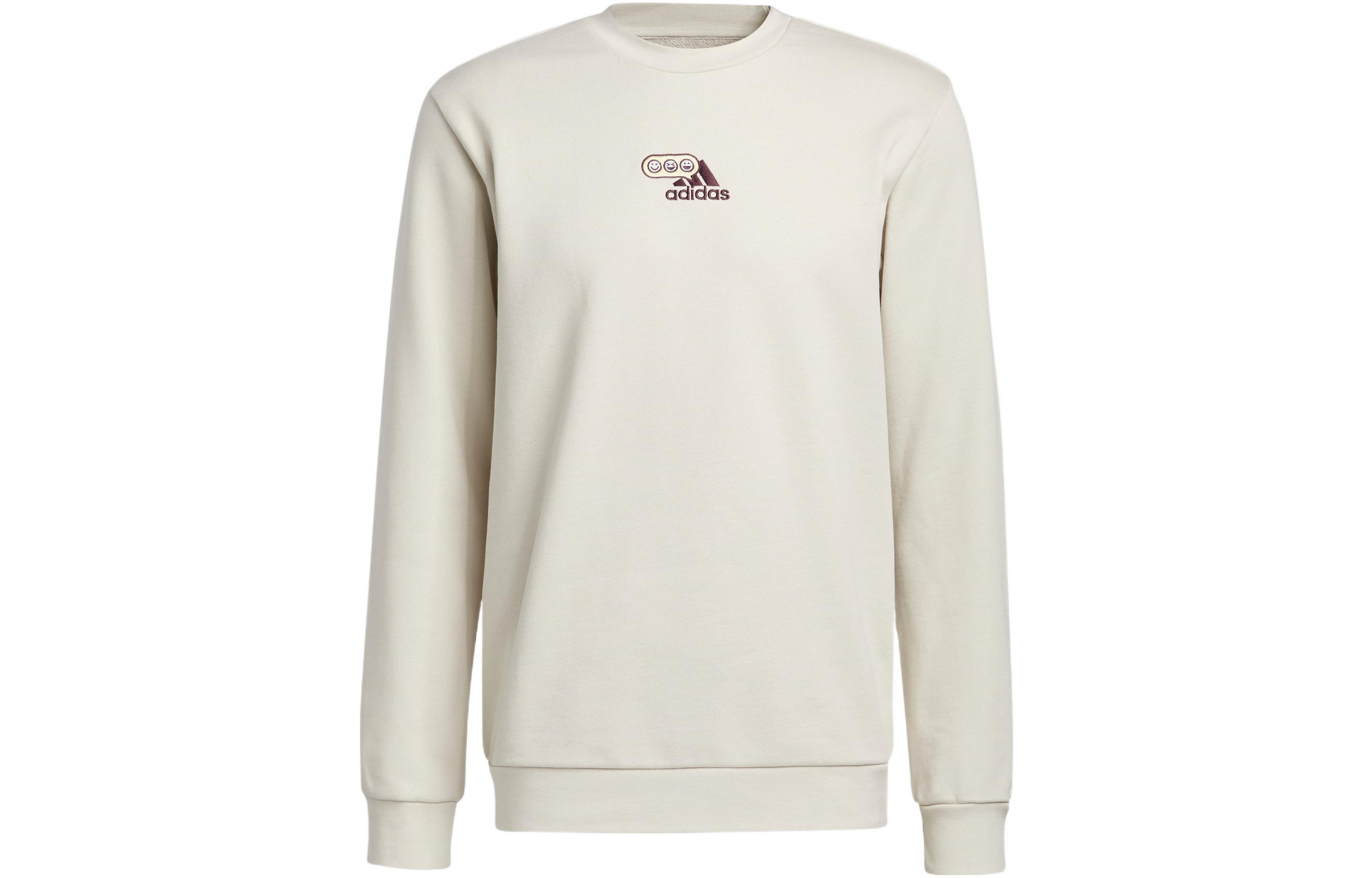 adidas M Opti G Swt Logo Crewneck Pullover Sweatshirt White HM2497