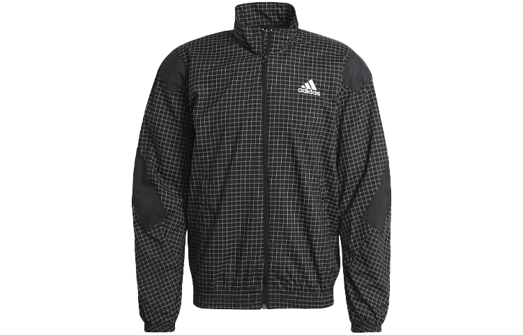 adidas M Primeblue TT Loose Fit Jacket Checkered Pattern Black GM6511