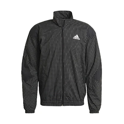 adidas M Primeblue TT Loose Fit Jacket Checkered Pattern Black GM6511