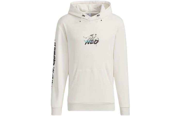 adidas M Radio Graffiti Print Hoodie Beige Long Sleeve HG9044