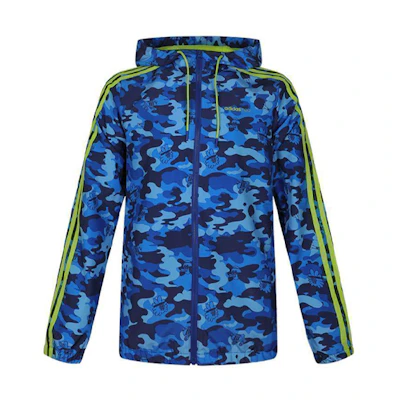 adidas M Radio W WB Camo Hoodie Jacket College Blue FU3596