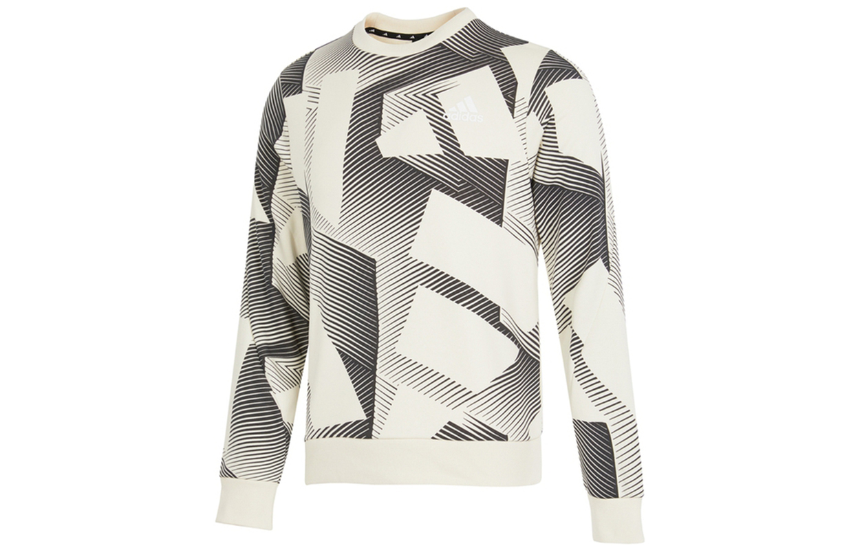 adidas M Si 3B GFX Logo Crewneck Sweatshirt White Pullover H46505