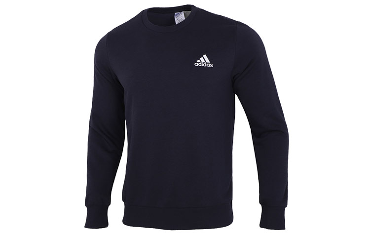 adidas M SL FT Embroidered Logo Knit Pullover Sweatshirt Blue () GK9118
