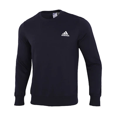 adidas M SL FT Embroidered Logo Knit Pullover Sweatshirt Blue () GK9118