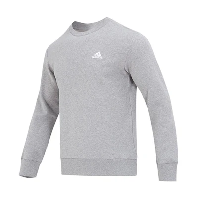 adidas M SL FT Gray Pullover Sweatshirt with Solid Logo - Casual Sportswear IC9331