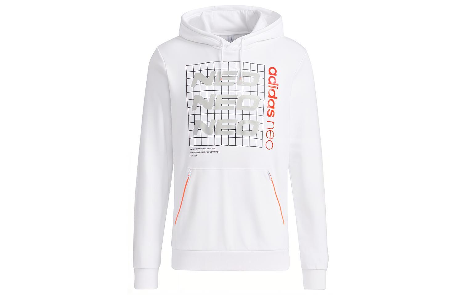 adidas M SS NN Hoodie 2 White Casual Loose Pullover Sweatshirt GV3526
