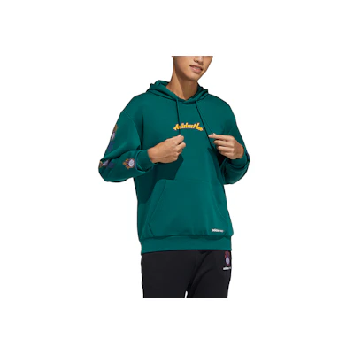adidas M SSFV2 Basketball Print Hoodie Pullover - Forest Green H14176