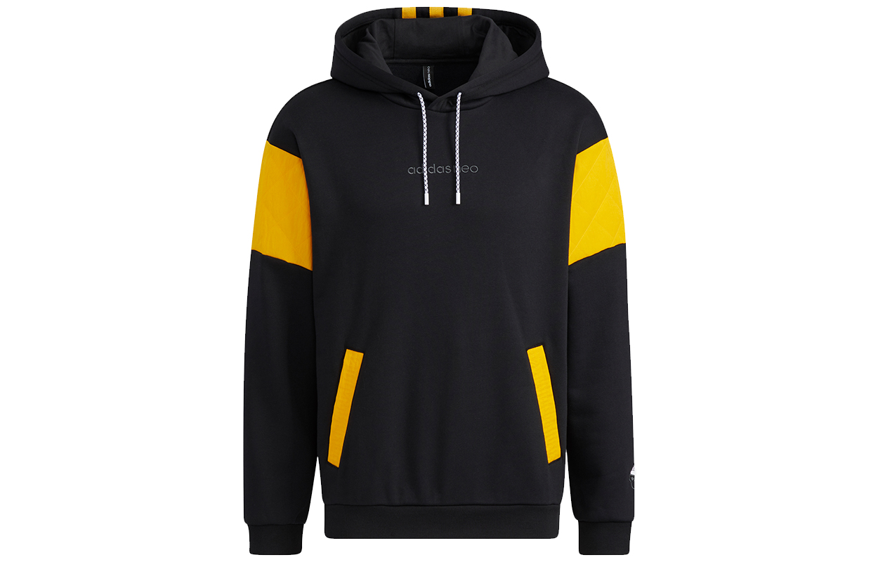 adidas M SW Quilt HD Colorblock Cotton Hoodie Black HG5257