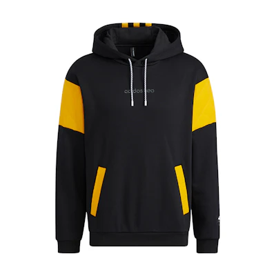 adidas M SW Quilt HD Colorblock Cotton Hoodie Black HG5257