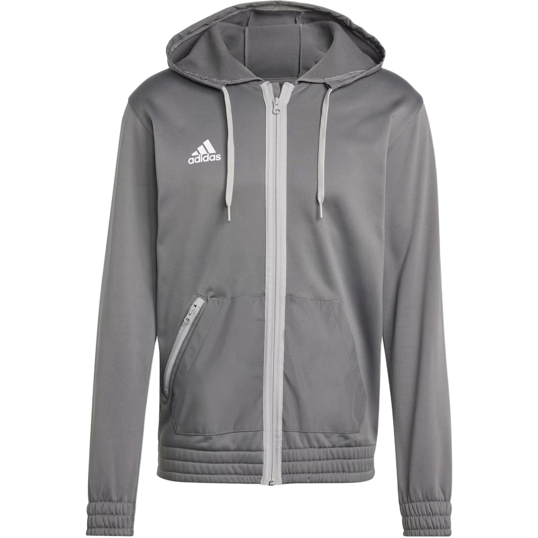 adidas M Team Full-Zip Hoodie Jacket Grey with Brand Logo Design HI3081