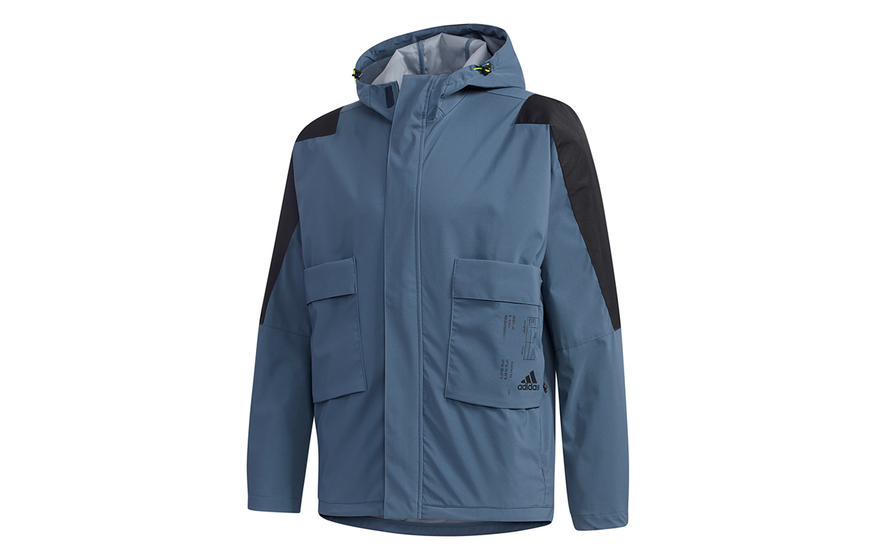 adidas M TECH 2L JKT Blue Outdoor Hooded Full-Zip Jacket Retro Style FU6570