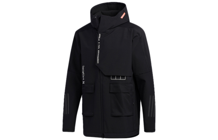 Order adidas M Tech Outr Full-Zip Black Hoodie Utility Jacket with Multiple Pockets FU6569