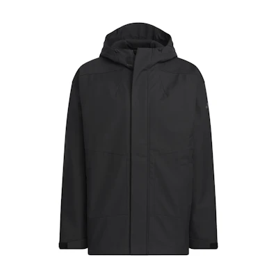 adidas M TRAN JKT 2 Water-Repellent Casual Loose Hooded Jacket Black JM9154