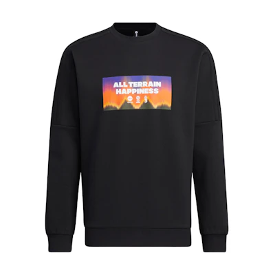 adidas M Util Sweat Black Long Sleeve Sweatshirt with Logo Print HZ2407
