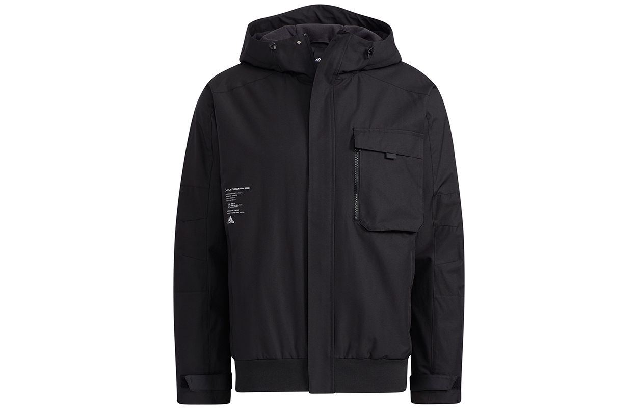 adidas M Utility Jacket Black Large Pocket Sports Hoodie HD0355