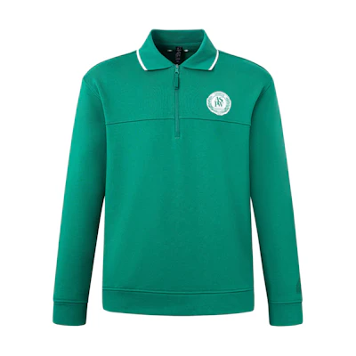 adidas M Verbiage Half-Zip Pullover Sweatshirt Smoke Green Casual Wear JD1593
