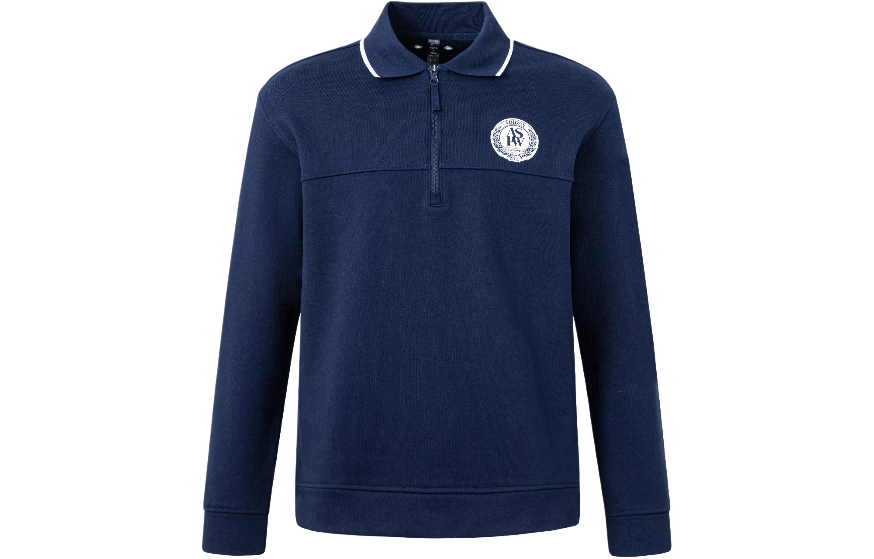 adidas M Verbiage Swt2 Retro Half-Zip Printed Pullover Navy Sweatshirt Mens JD1591