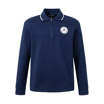 adidas M Verbiage Swt2 Retro Half-Zip Printed Pullover Navy Sweatshirt Mens JD1591