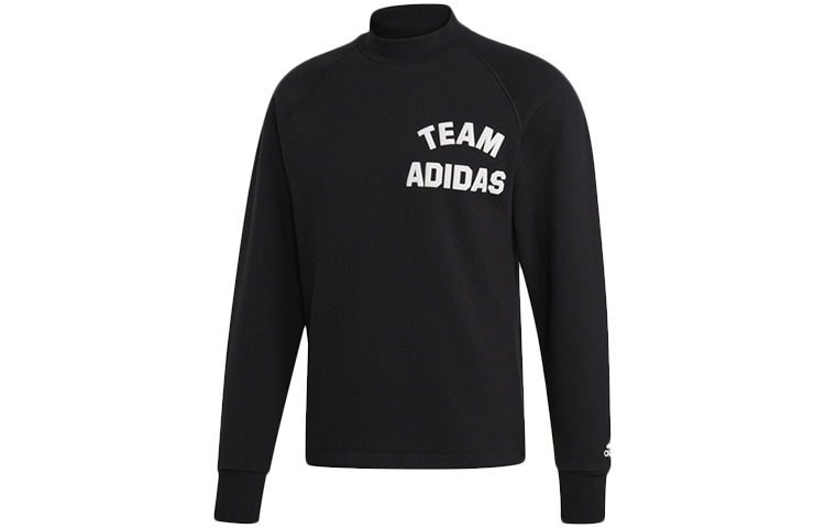 adidas M Vract Crew Letter Print Knit Sweatshirt Black EA0383