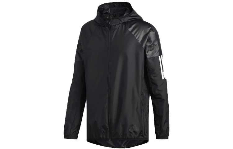 adidas M Wind Fz Jkt Training Sports Hooded Jacket Black DU1961