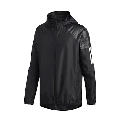 adidas M Wind Fz Jkt Training Sports Hooded Jacket Black DU1961