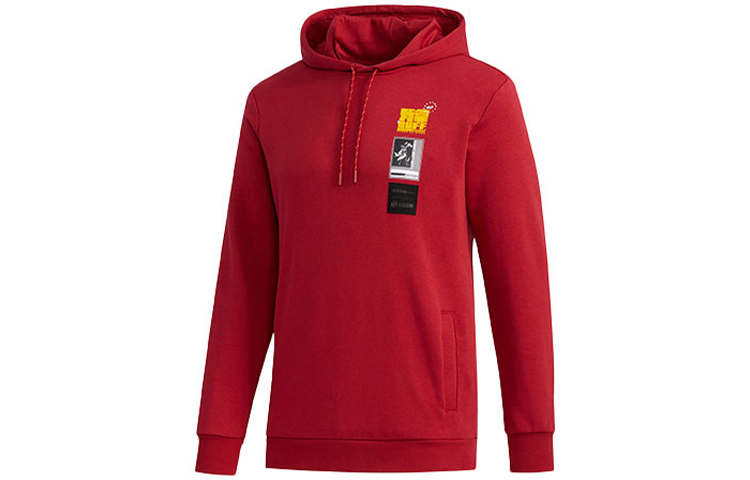 adidas M Wzry Hdy Printed Pullover Hoodie Maroon Purple GD2178