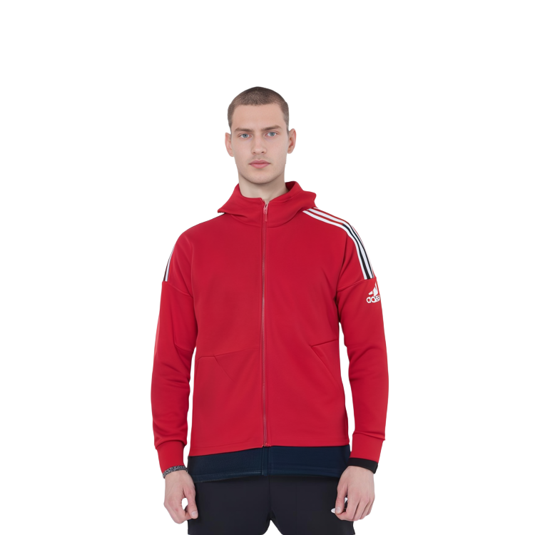 adidas M ZNE HD 3ST Casual Sports Hoodie Jacket Light Scarlet Red FQ7230 圖 5