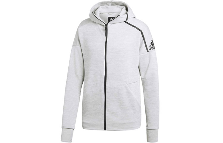 adidas M ZNE HD FR Logo Print Hoodie Jacket Japanese Edition Silver Gray CY9904-JAPAN