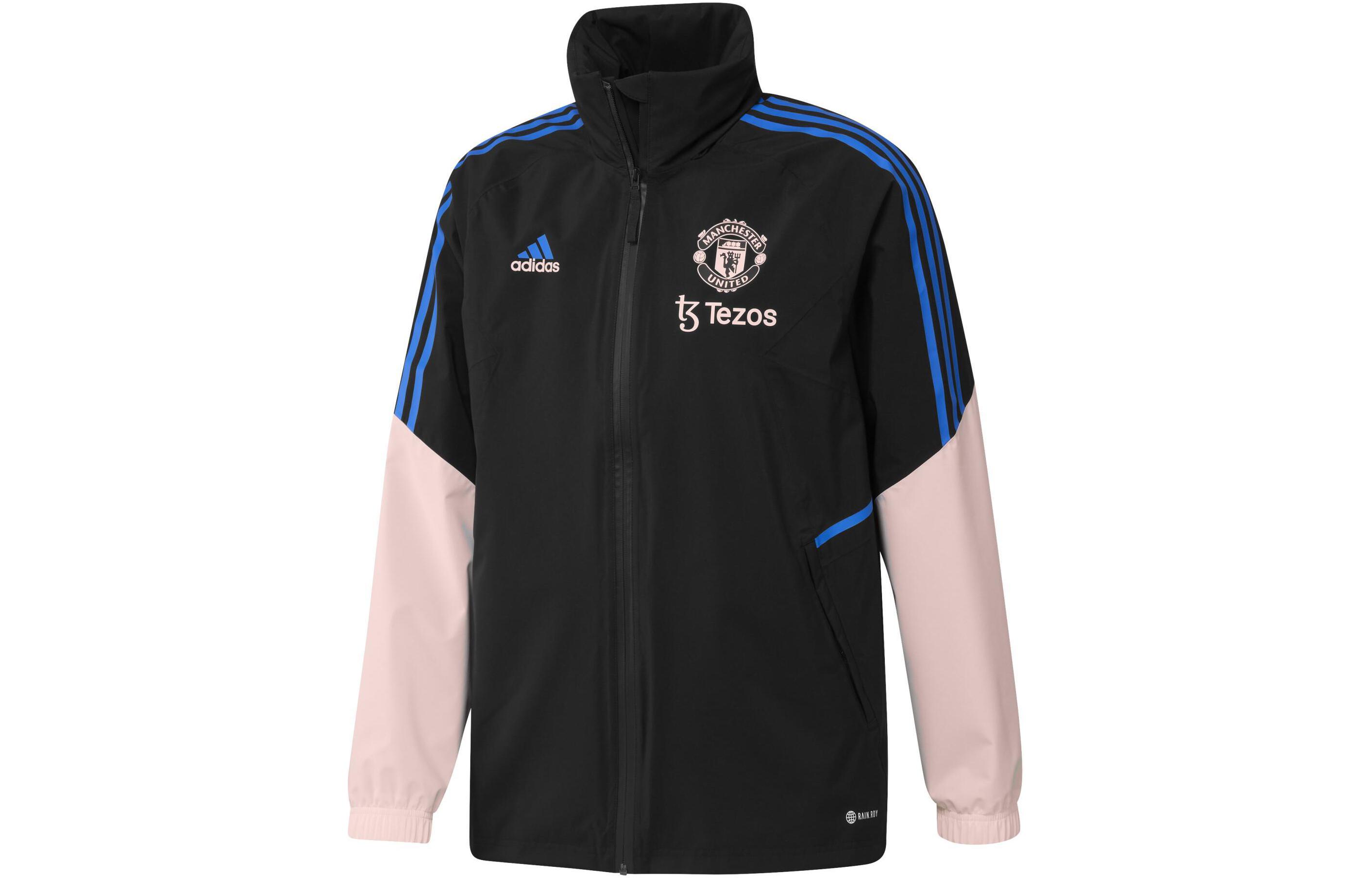 adidas Manchester Condivo Colorblock Windproof Retro Sports Track Jacket Black HT4289