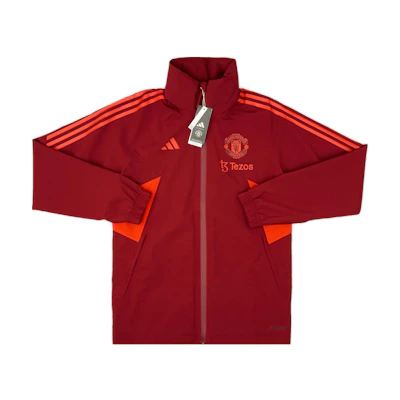 adidas Manchester United 2023-24 Retro Rain Jacket Red Unisex IA7263