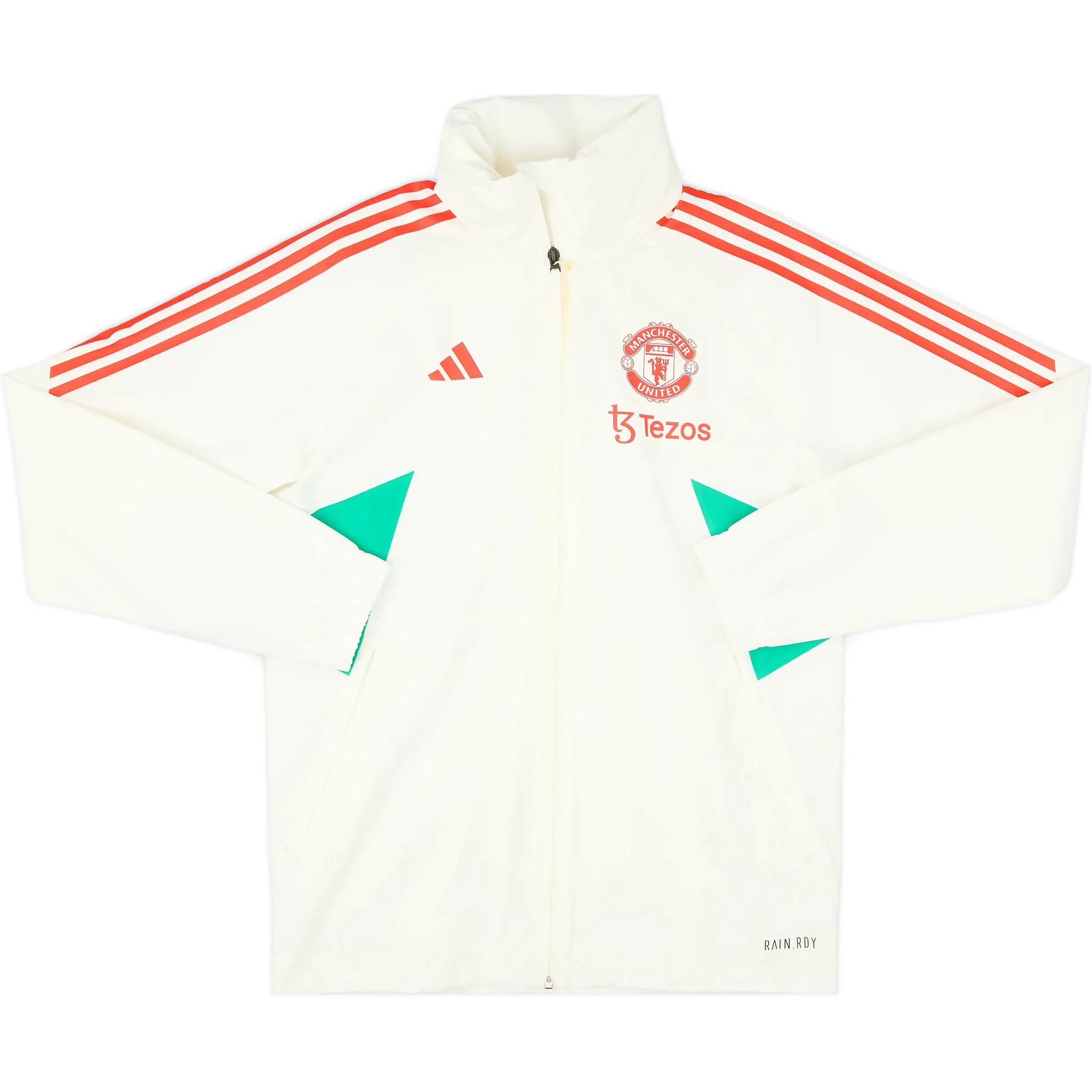 adidas Manchester United 2023-24 Retro Striped Track Jacket White Unisex IA7267 圖 2