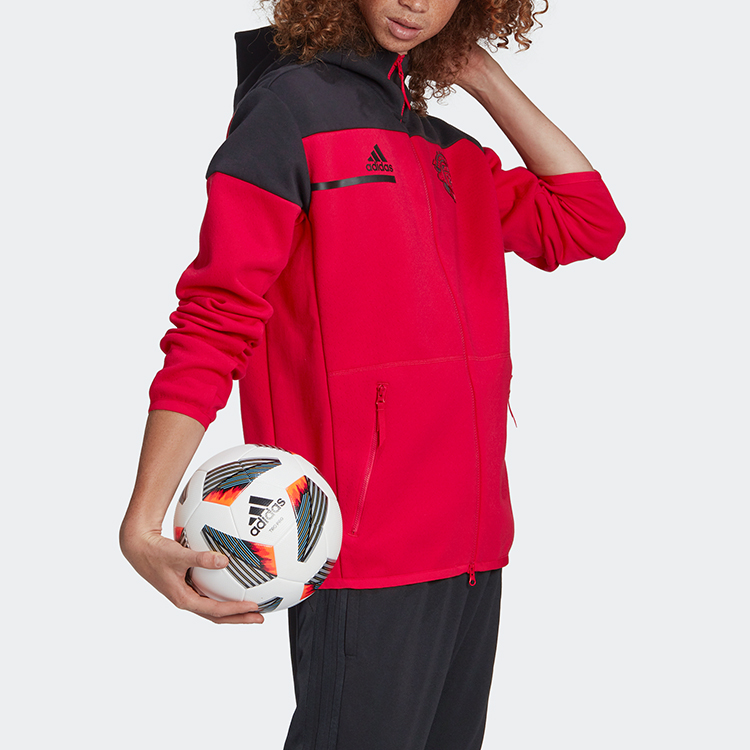 Details for adidas Jaket Sepak Bola Manchester United 20/21 Merah Pria GN4757
