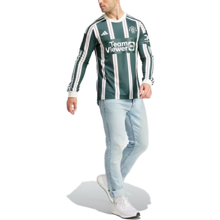 Shop 阿迪达斯曼联23/24绿色长袖足球球衣 IA7223