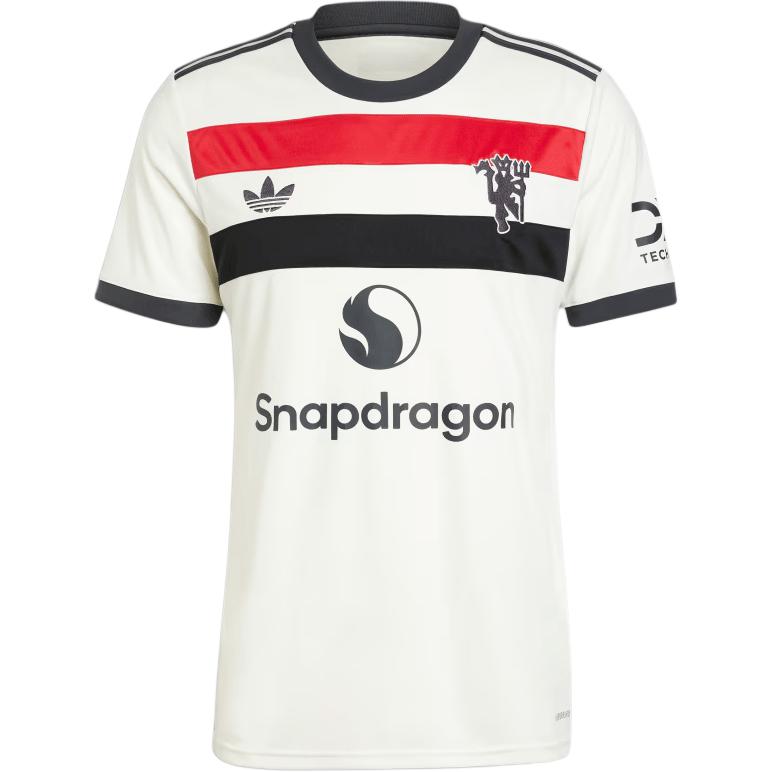 adidas Manchester United 24/25 Third Jersey Retro White Soccer Tee Mens IY7806