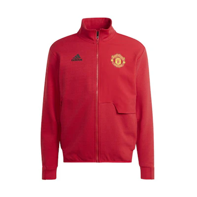 adidas Manchester United Anthem Logo Print Red Jacket for Men IA8564