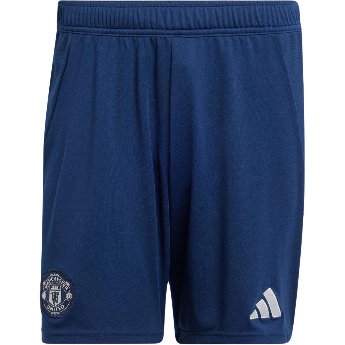 adidas Manchester United Badge Embroidered Soccer Shorts Blue IU1392