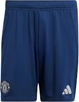adidas Manchester United Badge Embroidered Soccer Shorts Blue IU1392 adidas Manchester United Badge Embroidered Soccer Shorts Blue IU1392