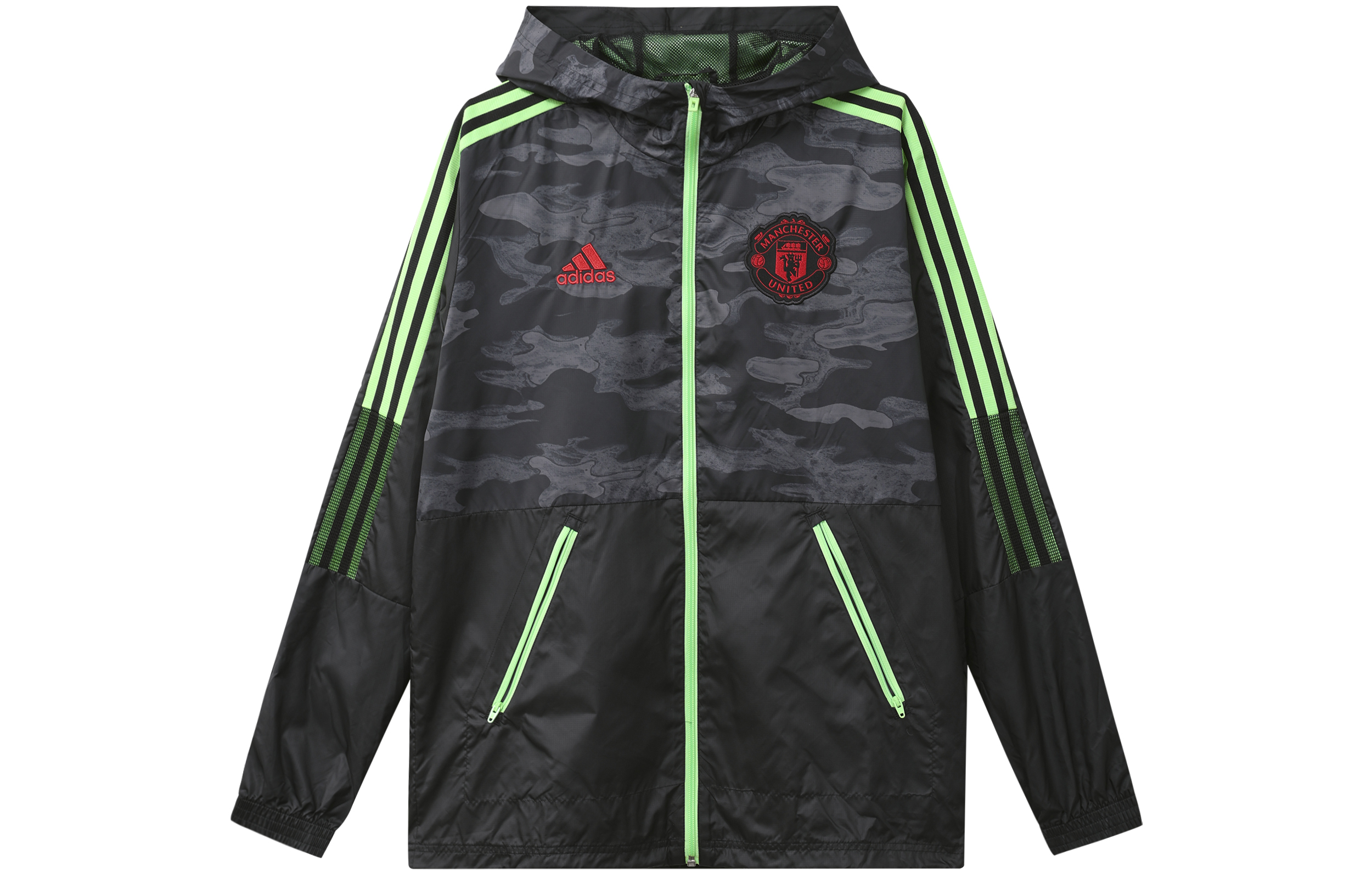 adidas Manchester United Black Hooded Jacket Casual Sportswear GQ2534