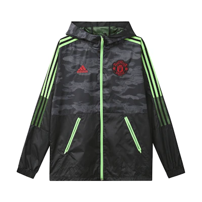adidas Manchester United Black Hooded Jacket Casual Sportswear GQ2534