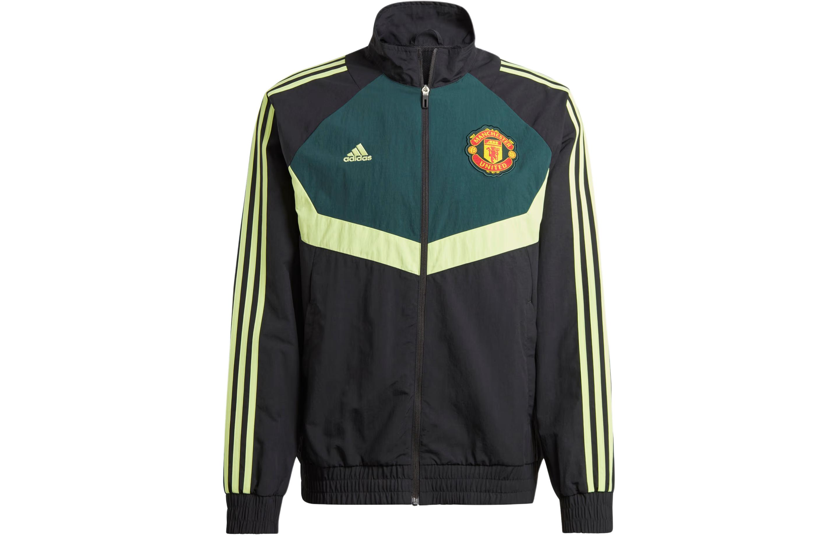 adidas Manchester United Black Woven Track Top Retro Jacket Sportswear IP9190