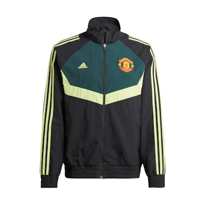 adidas Manchester United Black Woven Track Top Retro Jacket Sportswear IP9190