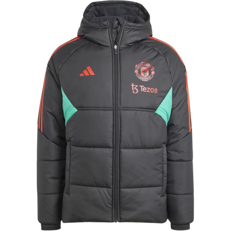 adidas Manchester United Condivo 23 Winter Jacket Black Hooded Zip-Up IA8500