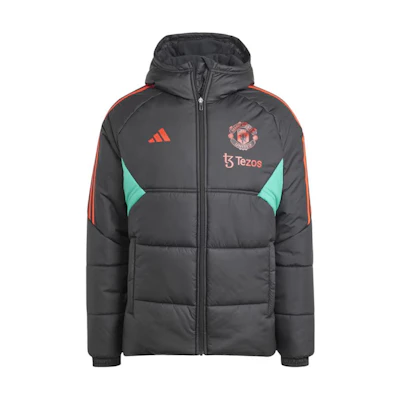 adidas Manchester United Condivo 23 Winter Jacket Black Hooded Zip-Up IA8500
