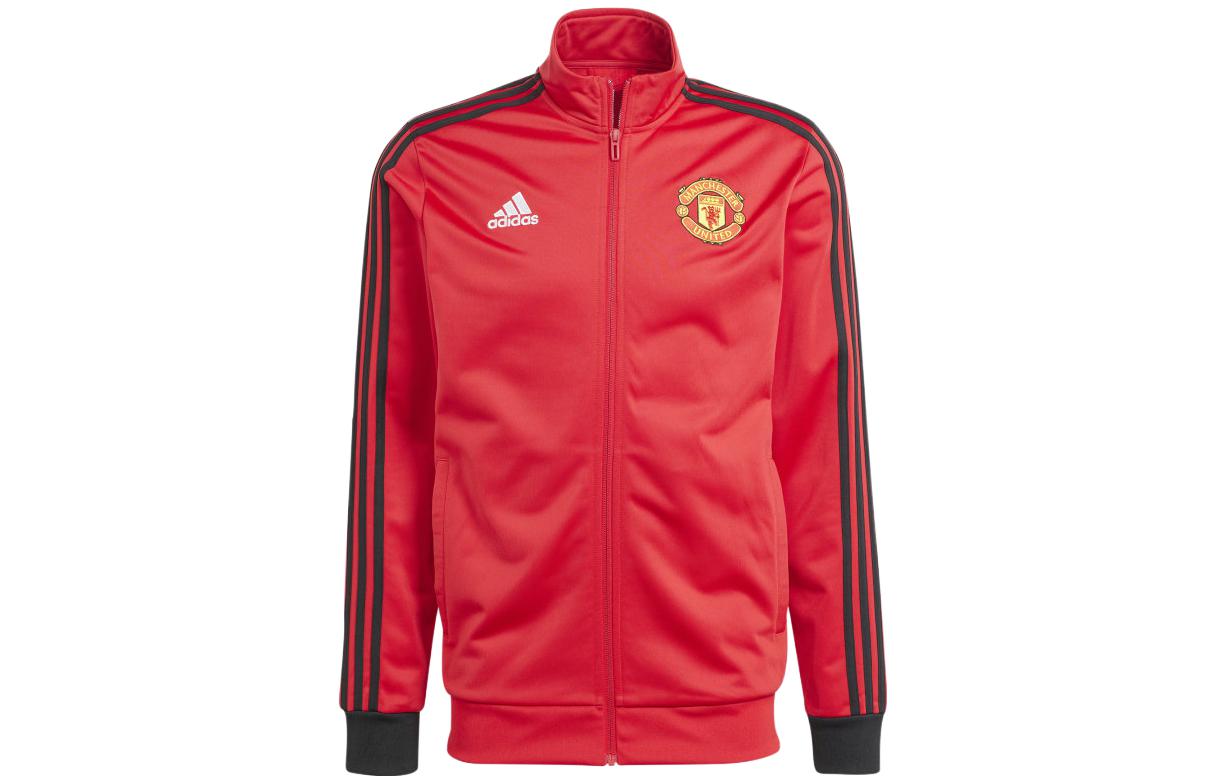 adidas Manchester United DNA Track Top Red Retro 3-Stripes Jacket Mens IA8534