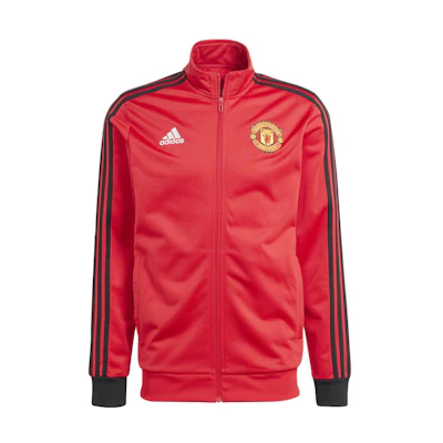 adidas Manchester United DNA Track Top Red Retro 3-Stripes Jacket Mens IA8534
