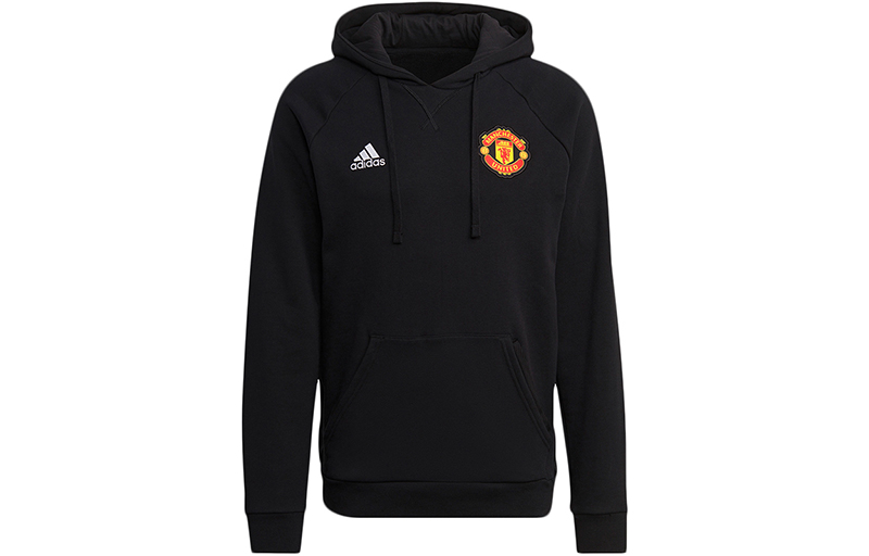 adidas Manchester United Embroidered Logo Football Hoodie Black () GR3909