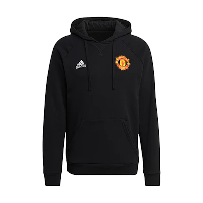 adidas Manchester United Embroidered Logo Football Hoodie Black () GR3909