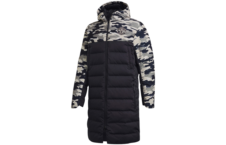 adidas Manchester United Embroidered Windproof Down Jacket Black Mens. FR3867 圖 2