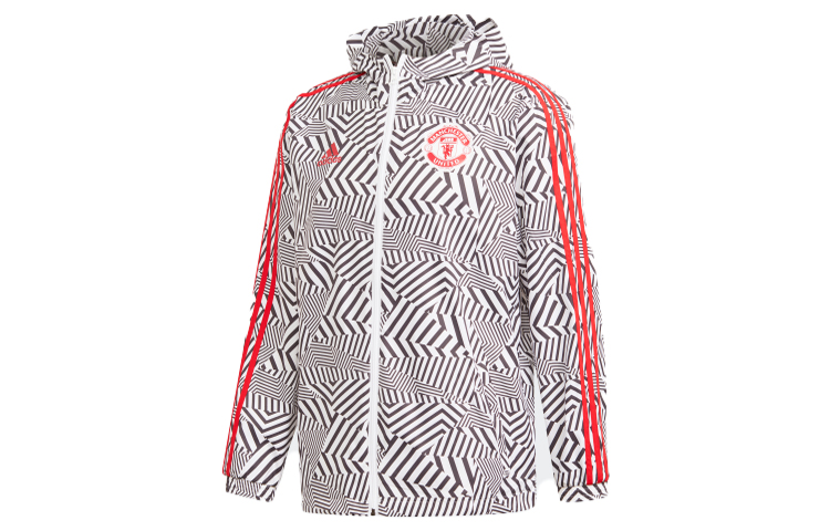 adidas Manchester United Football Hoodie Jacket White FR3843