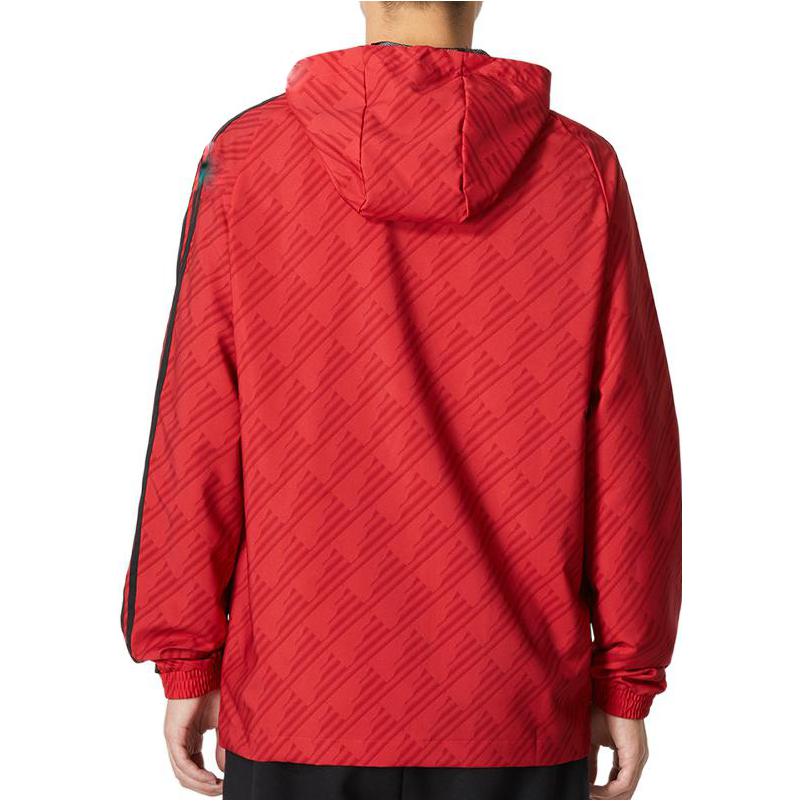 adidas Manchester United Football Logo Track Jacket Hoodie Men Red HE6649 圖 4